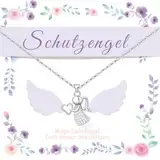 Johiux Schutzengel Kette für Mädchen,Glücksbringer Halskette,Kommunion Geschenke für Mädchen,Erstkommunion Geschenke Mädchen,Geschenke für Mädchen Weihnachten Geburtstage