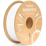 ELEGOO Rapid PETG Filament 1.75mm Weiß 1KG, High Speed 30-600mm/s 3D Drucker Filament Maßgenauigkeit +/- 0.02 mm, 1kg Pappspule(2.2lbs) Passend für die meisten FDM 3D Drucker