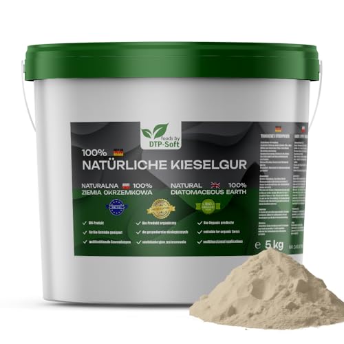Kieselgur Diatomeenerde fein hohe Qualität 100 % Rein | Reines Kieselgur Hühner Pulver im Eimer, sehr effizient (5KG)