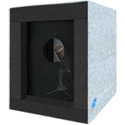 BXI Geschlossene Gesangskabine, Tragbare Mikrofon Isolationsbox, Faltbarer Reflexionsfilter mit Akustikschaum & Paneelen, Aufnahme Schallbox Heimstudio-Ausrüstung für Podcast Musik Voice Over