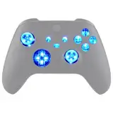 eXtremeRate DTF LED Tasten V2 Kit für Xbox Series X/S Controller, RGB LED Flexkabel&Ersatz Leucht Knöpfe D-Pad/Touchpad/Face Button/Thumbsticks Zubehör für Xbox Core Controller Model 1914-Transparent