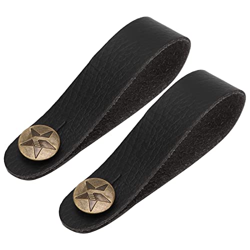 2Pcs PU Leder Gitarre Headstock Strap Tie Guitar Neck Strap Button Headstock Adapter Retro für Akustische Elektrische Ukulele