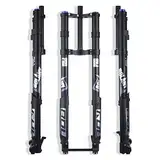 NADYE Federgabel für Mountainbike 26 27,5 29 Zoll MTB Pneumatische Gabel umgekehrte Reise 140 mm gerades Rohr mit verstellbarer Rückprallbolzen Schlaufe (15 x 150 mm)