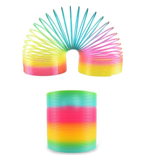 DiBaiHuiHomer Regenbogenspirale für Kinder,Spirale Kinderspielzeug,Treppenläufer spirale,Treppenläufer Spirale für Kinder,Spirale Spielzeug für Mädchen & Jungen - Kindergeburtstag Mitgebsel(2 Stück)