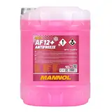 MANNOL Antifreeze AF12+ Kühlerfrostschutz 10 Liter, Rosa bis-40°C für G12+ Frostschutz