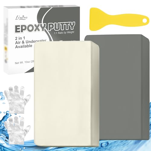 Epoxidharz Knete - 280g 2 Komponenten Epoxid Reparaturset zum Reparatur Pool Lecks, Rissen, Füllen, Modellieren - Epoxy Knetmasse zum Verklebung Metall, Kunststoff, Holz, Keramik, Skulptur (Grau)