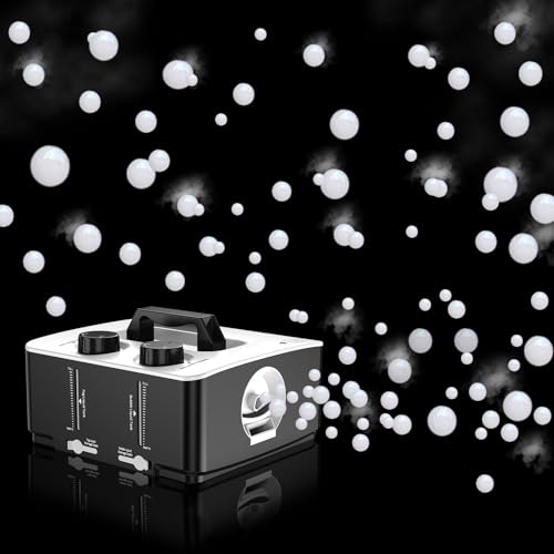 Nebelmaschine, 350W Fog Bubble Machine, No spill Design Smoke Bubble Machine, Portable Bubble Fogger, Nebel und Bubble Combo Machine für Halloween, Weihnachten, Party, Hochzeit, Geburtstag, Fotografie