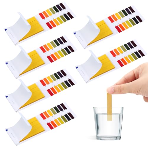 480 Stück pH Teststreifen, pH Wert Teststreifen, Messbereich 1-14, Lackmuspapier Ideal für die Prüfung vieler alltäglicher Substanzen(6x 80er Pack)