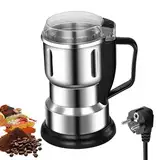 Getreidemühle Multifunktionale, 250W Elektrische Gewürzmühle & Kaffeemühle Ultrafeine, 500 ml Edelstahl, für Trockenmaterialien, Gewürze, Kräuter, Kaffee