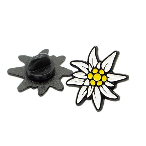 Café Viereck ® Bundeswehr Ansteckpin Edelweiß – 2,2 cm Edelweiss Abzeichen – Premium Anstecker Pin für Uniform, Jacke, Hemd – Gebirgssoldat Gebirgsjäger Alpenblume – Made in Germany