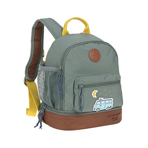 LÄSSIG Kinderrucksack mit Brustgurt Kindergartentasche Kindergartenrucksack 27 cm, 4,5 Liter oben, 1,5 Liter unten, 3 Jahre/Mini Backpack Adventure Bus