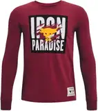 Under Armour Boys' Project Rock Veteran's Day Long Sleeve Shirt (as1, Alpha, x_l, Regular, Iron Paradise/League Red, X-Large)