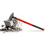 WALTER PROFESSIONAL Vorschlaghammer 5 kg – Robuster Fiberglasstiel, Ergonomischer Griff, Geschmiedeter Kohlenstoffstahl, Ideal für Abbruch- und Renovierungsprojekte