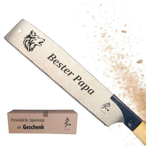 Japansäge Kataba | PERSÖNLICHE GRATIS LASERGRAVUR | Zugsäge Handsäge | Handwerker Geschenk | Rattangriff | individuell gestaltbar mit Motiv Handwerk Saw