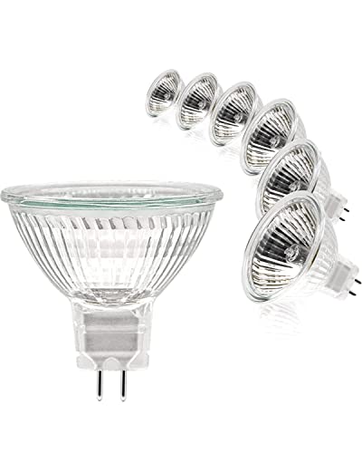 Simusi MR16 Halogen Leuchtmittel, Halogen 12V 20W MR16, GU5.3 Halogen 20W Deckenglühbirnen 2 Pin dimmbar, Halogen Spot Glühbirnen, Halogen Reflektor 2700K Warmweiß, 6er Pack