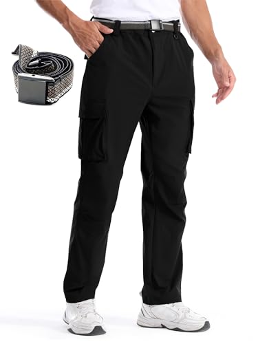 BondiTrekk Herren Zip Off Wanderhose, Arbeit Hosen Funktionshosen Outdoor Hosen für Herren mit 6 Taschen Elastische wasserdichte atmungsaktive Outdoorhose XL