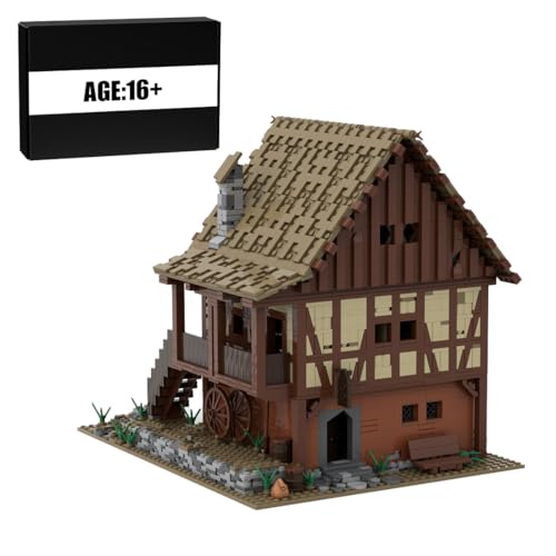 BlocteckToy Klemmbausteine Mittelalterliches Thales Green Village Waffenladen Set, 3197 Teile Mittelalterliches Architecture Haus Gebäude Set