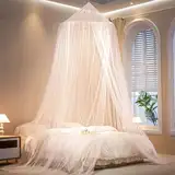 BGTLJKD Moskitonetz Bett für Doppelbett Einzelbett, Feinmaschiges Mückennetz mit Spannring, Rundes Insektennetz als Moskitoschutz für Zuhause, Reise, Camping & Outdoor (60 * 250 * 1100cm)