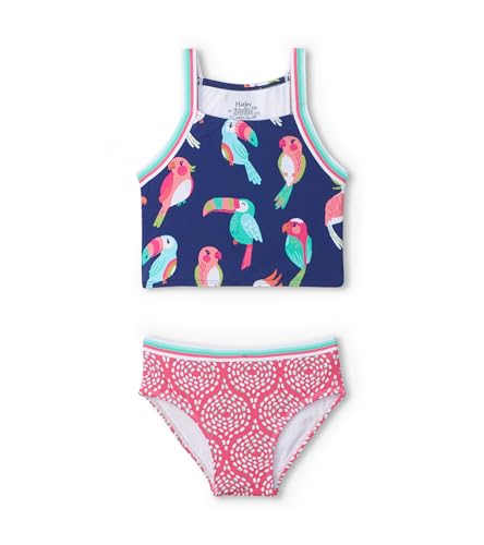 Hatley Mädchen Tankini-Set, Tropische Vögel, 4 Jahre