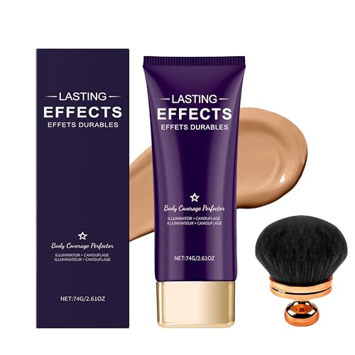 Body Coverage Perfector, All-Over Teint Perfektionierer mit Extra großer Körper Make-up-Pinsel, Tattoo Abdeckung Wasserfest, Bein und Körper Narbe Abdeckung Make-up (Natur)