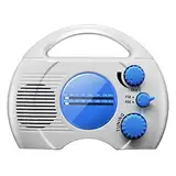 POHOVE Duschradio Desktop Audio Musik Outdoor Eingebauter Lautsprecher Batteriebetrieben Aufhängen Mini Tragbares Geschenk Badezimmer Wasserdicht Home ABS AM FM