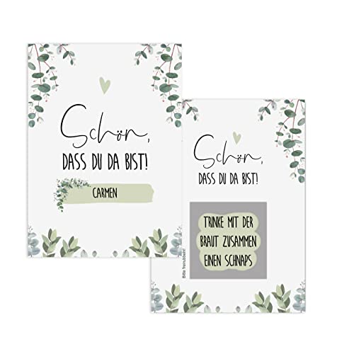 Nastami 50 Rubbelkarten Hochzeit!, Hochzeit Spiel, Gastgeschenk Hochzeit (Eucalyptus, 50)
