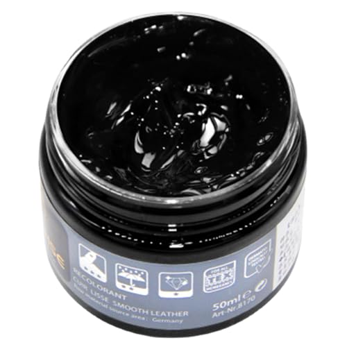 Leder Farbauffrischer - Recoloring Balm für Lederreparatur, Möbelrestaurierungscreme | Lederpflege und Wiederherstellung, vielseitiger Balsam für Sofas, Jacken, Taschen,, Schwarz , Se référer au