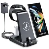 VCVS 30W USB C Superschnell Ladestation kompatibel mit Samsung Watch und Handy, 3 in 1 Ladegerät für Galaxy S24/S23/S22/S21/S20, Z Flip/Z Fold, Galaxy Watch Ultra/7/6/5/4/3, Galaxy Buds