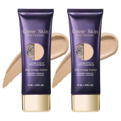 Body Coverage Perfector, 2Pcs All Over Complexion Perfector, Bein Make up Wasserfest, Gleichmäßiger Hautton, Körper Make Up Wasserfest für Narben, Tattoos, Besenreiser(B)
