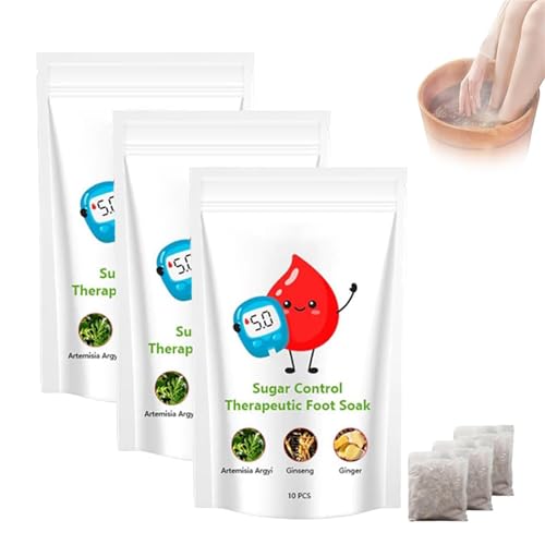 Biancat Sugar Control Therapeutische Fußsoak, Hapo Detoxingherbs Reinigung Fuß Soak Beads, Daily Rebody Body Detox Foot Soak, Verbesserung der Durchblutung (3 Beutel)