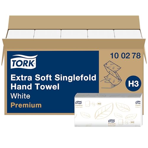 Tork extra weiche Zickzack Papierhandtücher Premium 100278 - H3 Falthandtücher für Zickzack Papierhandtuchspender - besonders saugfähig, 2-lagig, weiß - 15 x 200 Tücher
