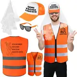 Jga Männer Weste Junggesellenabschied Männer Kostüm,Junggesellenabschied Hut und Schleier,Dekoration Warnweste,Kreative Geschenke für Herren JGA Party Zubehör,Hochzeit Deko