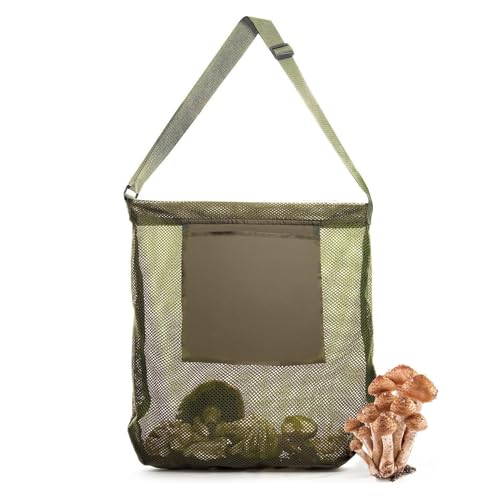 Pilz Jagdtasche,Pilz Sammeltasche,Ernte Sammelbeutel,Netz Pilz Futtertaschen,Sammel Jagdtasche,Pilzfutterbeutel,Verstellbarem Schultergurt,Ernte Aufbewahrungstasche für Camping,Wandern,Sammeln