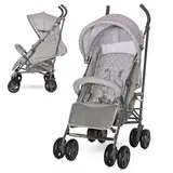 Lorelli Kinderwagen Ida, Reisebuggy, Baby Buggy klein zusammenklappbar, leicht, nur 8,6 kg, kompakter Sportsitz bis 15kg, Kinderbuggy mit verstellbarer Rückenlehne und Fußstütze, 5-Punkt-Gurt, grau