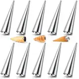 AiQInu 10 Stück Cannoli Schillerlockenform,Edelstahl Cannoli Röhrchen Set Gerade Röhrchen Hörnchen Schaumrollenformen Sahnerollen für Cannoli-Röhren, Croissant, Backformen