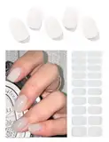 Wahrshei Nagelfolien |20pcs Jelly Milky White Nagelfolie Selbstklebend | UV Gel Nagelfolie | Gel Nail Stickers, Gellack Wraps für Nagel