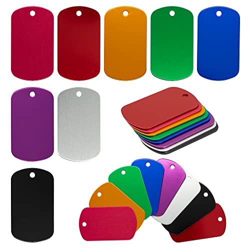 Aluminiumgravur Rohlinge Aluminium Rechteck Blank Tags Stanzen Rohlinge Gravur Rohlinge Hundemarke 24 Pack (zufällige Farbe)