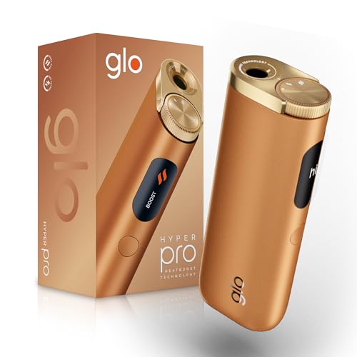 GLO Hyper Pro Tabakerhitzer, Elektrischer Tabak Heater für klassischen Zigaretten Geschmack, Alternative zur E-Zigarette, Einfache Reinigung, bis zu 20 Sticks pro Akku-Ladung, Amber Bronze