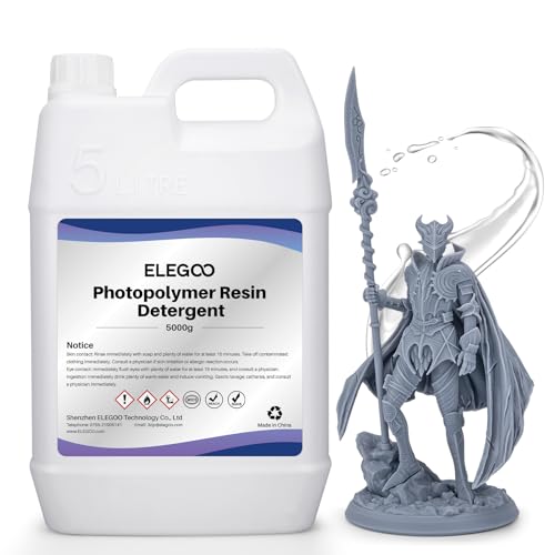 ELEGOO 3D Drucker Harz Reiniger 5KG, Photopolymer harz Reinigungsmittel, Geruchsarm und Ungiftig, Nicht Brennbar und Nicht Korrosiv, Kompatibel mit den Meisten 3D-Druckharzen und 405 nm UV Resins