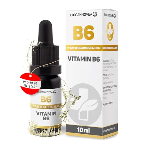 BIOCANNOVEA Vitamin B6 Tropfen 10ml, hochdosiert, Wasserlöslich & Mizelliert | Pflanzliches Nahrungsergänzungsmittel, höchste Bioverfügbarkeit | stärkt Immunsystem & Nervensystem | Vitamin Mangel