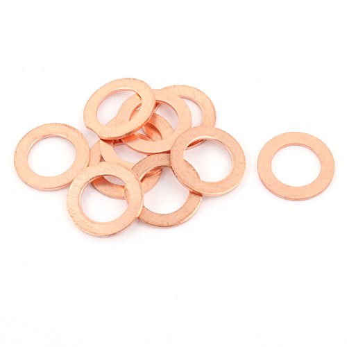 sourcing map 10stk. 10mm x 16mm x 1mm Flach Ring Kupfer Befestigung Zerkleinerungsscheibe Dichtung de