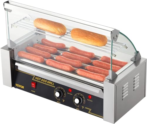 VEVOR Hot Dog Maker Hot Dog Grill Hotdog Rollen Grill Edelstahl 5 Rollen 1kW