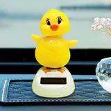 Recitem Auto Solar Wackelfigur Kleine Enten & Hase, Solar Wackelfiguren Tanzende Enten, Hase Solarfigur Statue Auto Armaturenbrett Deko Ornamente, Solarfigur Wackelfigur für Auto Haus Büro (1 Enten)