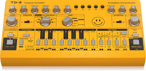 Behringer TD-3-AM Analoger Bass-Line-Synthesizer mit VCO, VCF, 16-stufigem Sequenzer, Verzerrungseffekten und 16-stimmiger Polykette