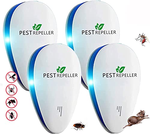 AILEDA Ultraschall Schädlingsbekämpfer,Elektronische Insektenschutzmittel,Control Indoor Vertreiber von Arten Insekten und Nagetiere wie Maus,Moskito,Kakerlaken,Pest usw(4 Stück)