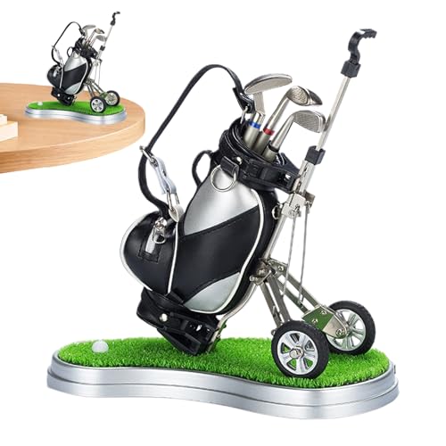 Golfbeutelstifthalter - Neuheit Miniaturenstift Caddy, Lustiger Golfschreiber -Requisite | Golf Sammlerbüro PEN -Organisator, Sportgeschenkset Für Papa Ehemann Desk Display, Einzigartiges Golfspielzeu