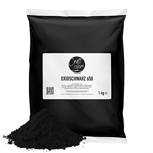 Farbpigment Oxidschwarz Eisenoxid | 1 KG | Made in Germany, hochwertiges Pigmentpulver zum einfärben von Betonmasse, Estrich, Putz, Gips, Harze, Lasur oder Fugenmörtel