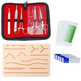 Wundnaht Übungsset: PRITOK 16 Stück Suture Practice Kit, Nahtübungsset für Ausbildung für Studenten, Nahtset Nahtset, Silikon Nahtpolster nur für Bildungszwecke