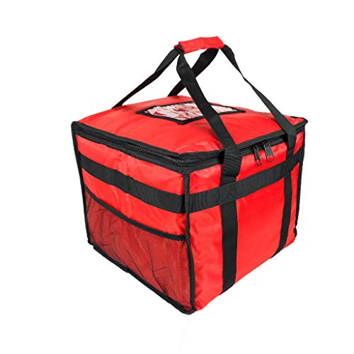 HFB45L Wärmespeichertasche für Pizza, Imbiss-Restaurant, Picknick, indisch, Chinesisch, Kebab, Catering, Liefertasche, thermisch isoliert, 38 x 38 x 32 cm, Rot