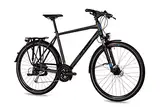 Airtracks Trekking Herren Fahrrad 28 Zoll Trekkingbike TR.2845 Trekkingrad City Bike Shimano 27 Gang ALIVIO RD-M4000 SGS Kettenschaltung Nabendinamo Schwarz Matt - 56cm Körpergröße 175-185cm